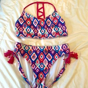 Girls colorful bikini size 14-16 EUC